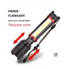 LED Flashlights |   Wholesale XHP 70+COB LED High Bright USB Rechargeable Flashlight with Battery Reminder Function black_A119 LED Flashlights Black + A119