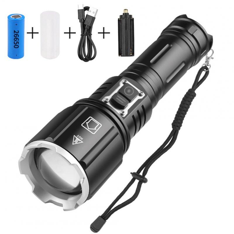 LED Flashlights |   Wholesale Xhp160 Mini Flashlight Type-c Usb Rechargeable High Brightness Outdoor Camping Flash Light Torch 9220-P160 (without battery) LED Flashlights 9220-P160 (without battery)