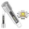 LED Flashlights |   Wholesale XHP50 30W Powerful Handheld Flashlights Telescopic Zoom Hand Lantern Outdoor Emergency Lighting Tool With Strong Magnets Transparent silver LED Flashlights LED Flashlights