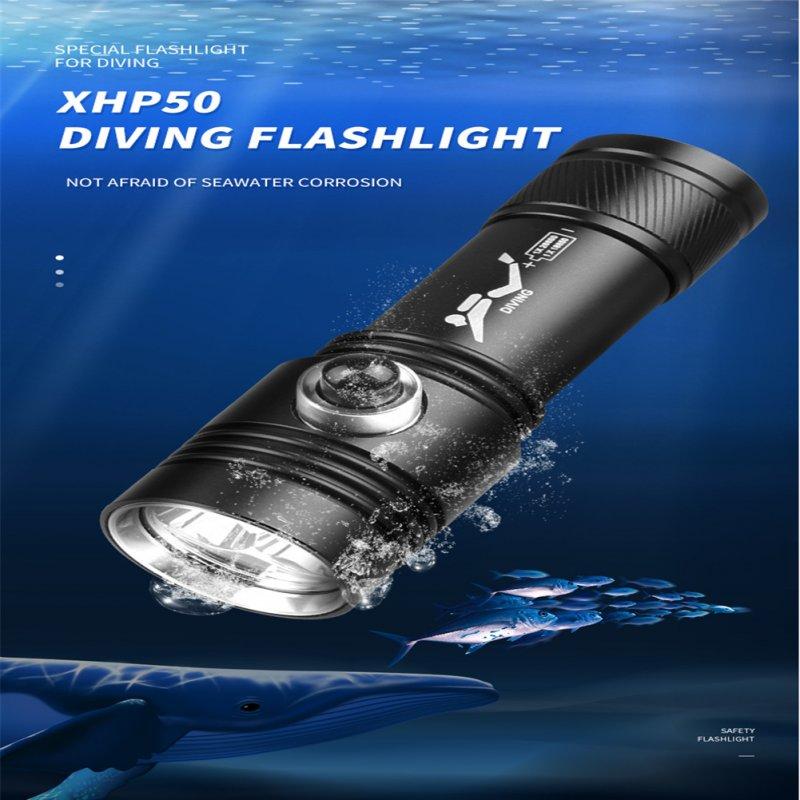 LED Flashlights |   Wholesale Xhp50 Diving Flashlight Yellow White Light Magnetic Control Switch High Power Strong Flashlight D208-2 x P50 (without battery) LED Flashlights D208-2 x P50 (without battery)