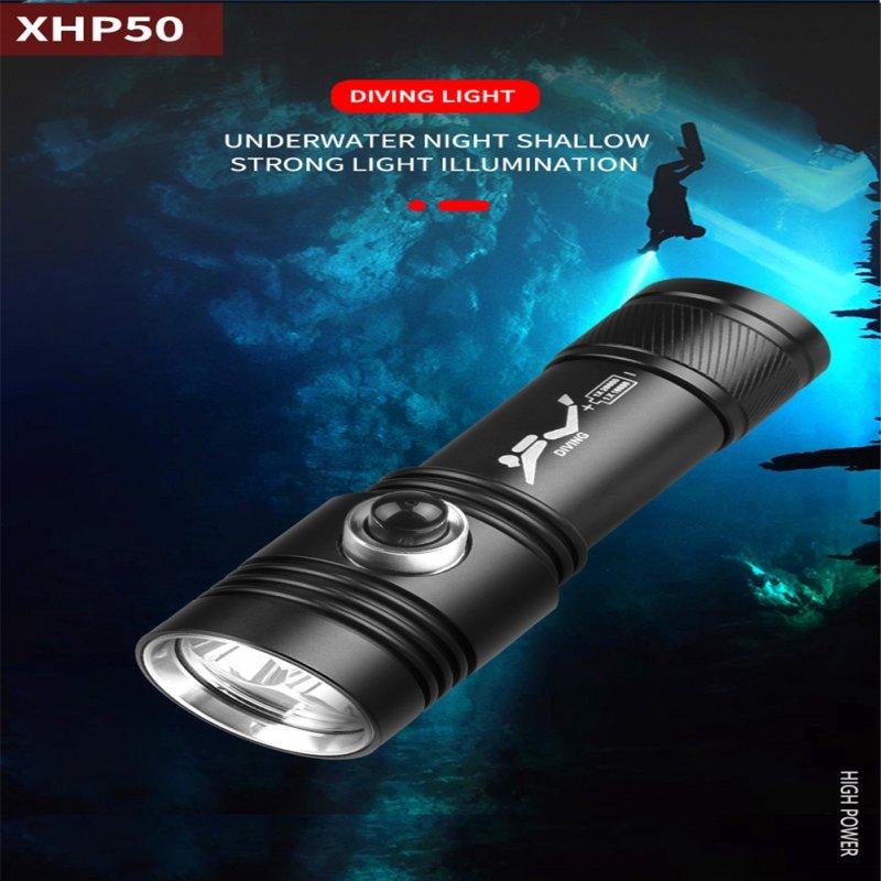 LED Flashlights |   Wholesale Xhp50 Diving Flashlight Yellow White Light Magnetic Control Switch High Power Strong Flashlight D208-2 x P50 (without battery) LED Flashlights D208-2 x P50 (without battery)