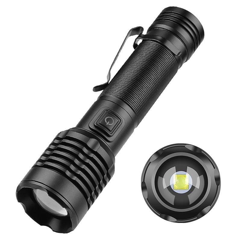 LED Flashlights |   Wholesale XHP50 Mini Flashlight With Pen Clip 5 Modes IPX4 Waterproof Telescopic Zoom Strong Light Lightweight Torch Lamp Lantern (15 x 3.5 x 3CM) 5220 flashlight + USB cable LED Flashlights 5220 flashlight + USB cable