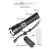 LED Flashlights |   Wholesale XHP70 LED 5 Modes Dimming High Brightness USB Charging Flashlight black_1476 LED Flashlights Black + 1476