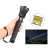 LED Flashlights |   Wholesale XHP70 Zoomable Focus LED Flashlight High Brightness Battery Display Torch with 2 Batteries black_2x18650 battery LED Flashlights Black + 2x18650 battery