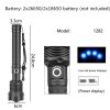 LED Flashlights |   Wholesale XHP70 Zoomable Focus LED Flashlight High Brightness Battery Display Torch with 2 Batteries black_2x18650 battery LED Flashlights Black + 2x18650 battery