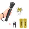 LED Flashlights |   Wholesale XHP70 Zoomable Focus LED Flashlight High Brightness Battery Display Torch with 2 Batteries black_2x18650 battery LED Flashlights Black + 2x18650 battery