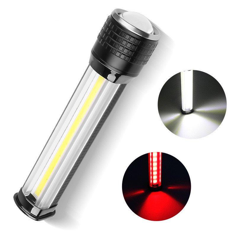 LED Flashlights |   Wholesale XHP70+COB Red Light Flashlight USB Rechargeable LCD Display Outdoor Torch black LED Flashlights Black