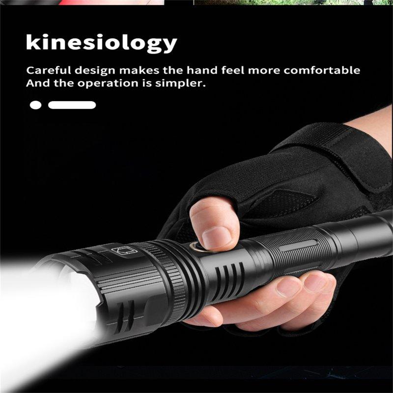 LED Flashlights |   Wholesale Xhp90 30W Led Flashlight Super-bright Telescopic Zoom Rechargeable LED Flashlights As shown