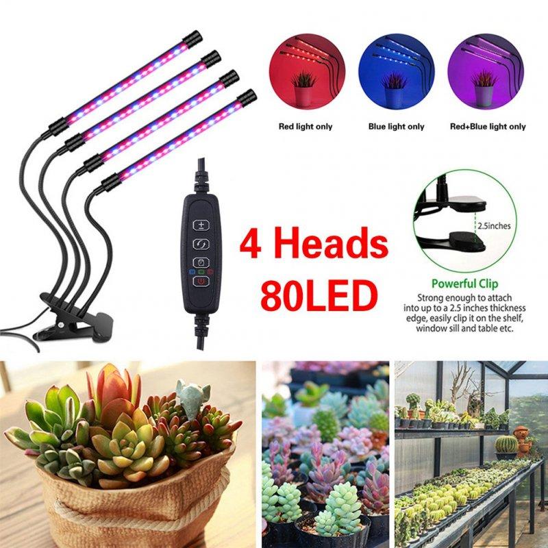 LED Grow Lights |   Wholesale 80 Led 4 Heads Grow  Light 3 Light Setting 10 Dimmable Levels 360 Degree Adjustable Plant Growing Lamp For Indoor Plant Hydroponics 4 heads LED Grow Lights 4 heads