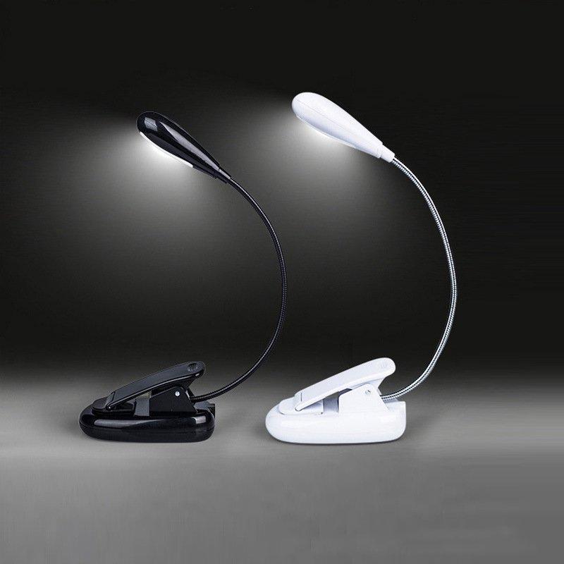 LED Light Bulbs |   Wholesale 4 LED Reading Lamp Rechargeable and Flexible Gooseneck Nightlight Desktop Clip Light with Stand Music Stand Light Black LED Light Bulbs Black + Zero point two