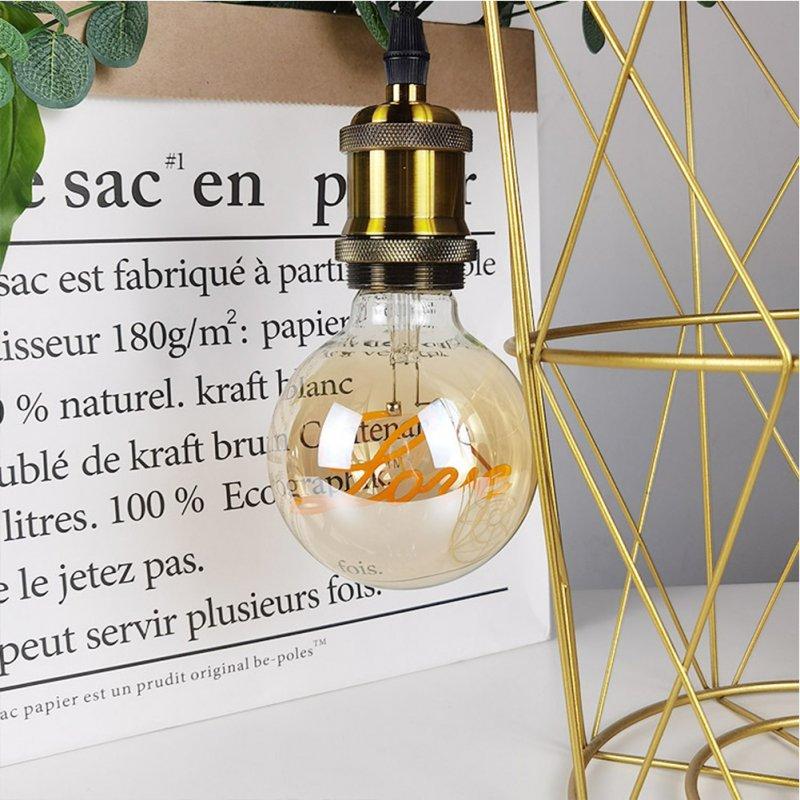 LED Light Bulbs |   Wholesale Edison Lamp Retro Edison Love Letter Bulb Creative Golden Warm Light Glass Chandelier Desk Lamp LED Light Bulbs Chandelier + 220-240V