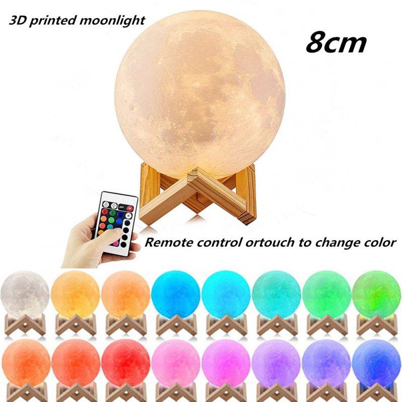 LED Light Bulbs |   Wholesale LED 16 Colors 3D Printing Warm Moon Lamp LED Light Bulbs 8cm