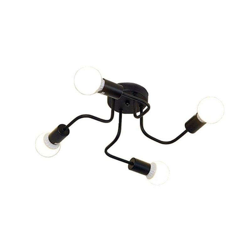 LED Light Bulbs |   Wholesale LED Retro Wrought Iron Ceiling Light 4 Heads Lamp for Home Restaurant Dinning Cafe Bar Room Decor black_White light with light source LED Light Bulbs Black + White light with light source