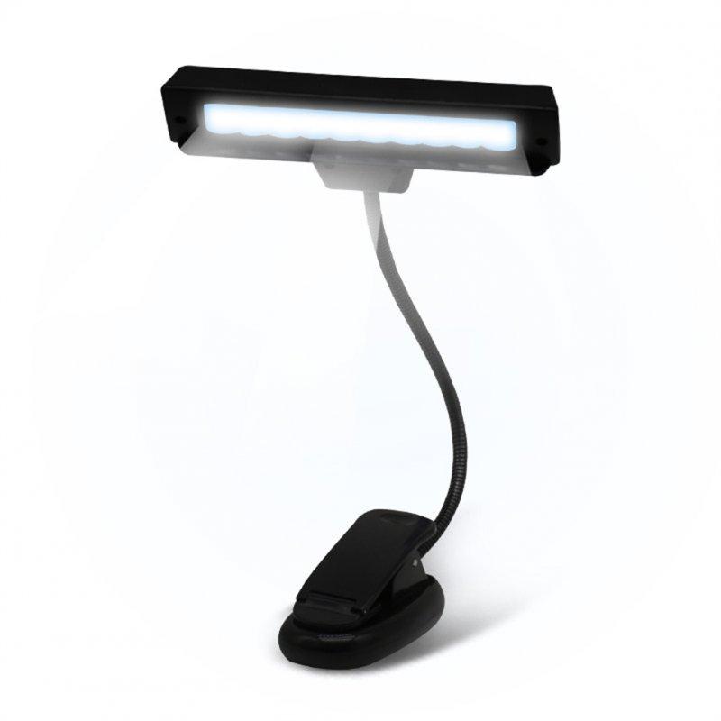 LED Night Lights |   Wholesale 10 Led Portable Flexible Music  Score  Light Guitar Piano Light Clip-on For Music Stand Eye Protection Saving Energy Smart Dimming Light As shown LED Lighting As shown