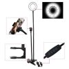 LED Night Lights |   Wholesale 12w Led Ring Fill Light 3 Adjustable Levels Mobile Phone Bracket Desktop Clip Light For Selfie Beauty black LED Lighting Black