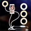 LED Night Lights |   Wholesale 12w Led Ring Fill Light 3 Adjustable Levels Mobile Phone Bracket Desktop Clip Light For Selfie Beauty black LED Lighting Black