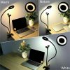 LED Night Lights |   Wholesale 12w Led Ring Fill Light 3 Adjustable Levels Mobile Phone Bracket Desktop Clip Light For Selfie Beauty black LED Lighting Black