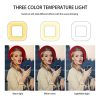 LED Night Lights |   Wholesale 18cm Dimmable LED Square Light with Tripod Phone Fill Light Portable Clip-on for Selfie Live Broadcast Girl Makes up black LED Lighting Black