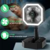 LED Night Lights |   Wholesale 2 In 1 Mini Cooling Fan With Led Light Portable Foldable Adjustable Height Angle Usb Rechargeable Air Cooler Fan pink LED Lighting LED Night Lights