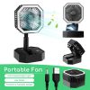 LED Night Lights |   Wholesale 2 In 1 Mini Cooling Fan With Led Light Portable Foldable Adjustable Height Angle Usb Rechargeable Air Cooler Fan pink LED Lighting LED Night Lights