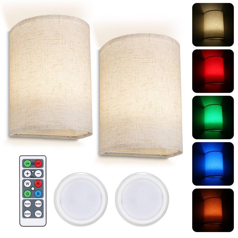 LED Night Lights |   Wholesale 2pcs Led Wall Lamp With Remote Control 3 Color Temperature Rechargeable Wireless Design Bedroom Bedside Lamp For Bedrooms Living Rooms Color charging LED Lighting Color charging