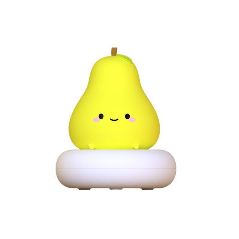 LED Night Lights |   Wholesale 3w Cartoon Silicone Led Night Light USB Rechargeable Bedroom Bedside Lamps Christmas Gift For Girls Boys pear 3W LED Lighting LED Night Lights