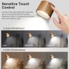 LED Night Lights |   Wholesale 3W Wall Sconces USB Rechargeable 2000mAh Battery Operated 3 Color Temperature Dimmable Wall Lighting For Bedroom Living Room Kitchen Wood grain color LED Lighting LED Night Lights