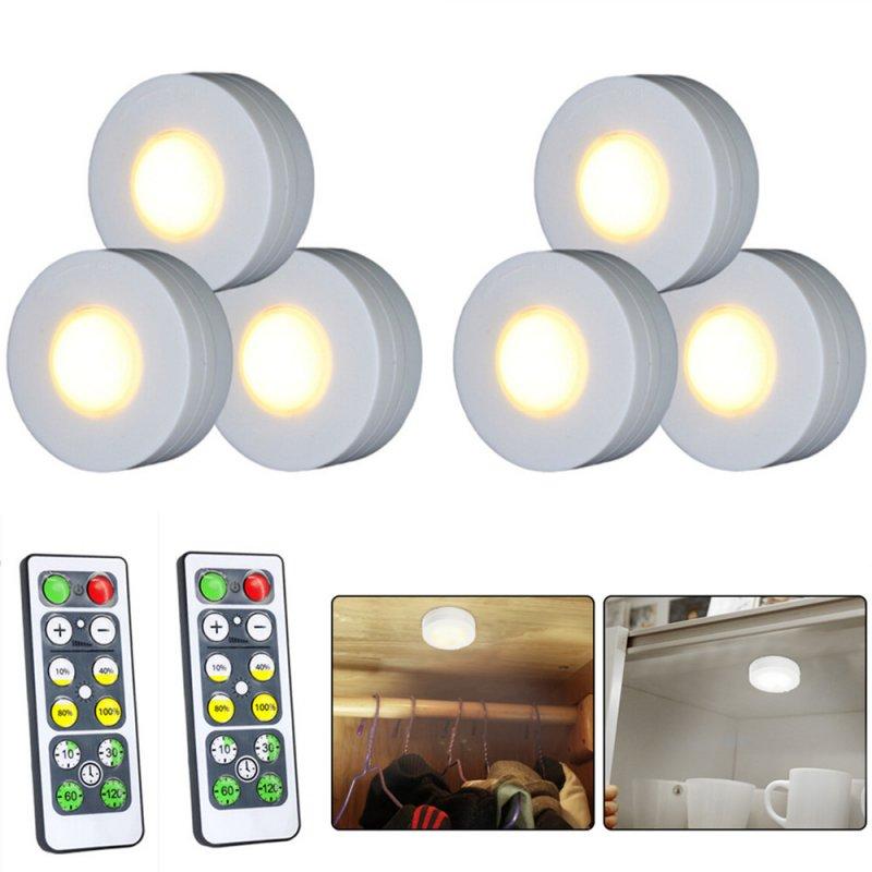 LED Night Lights |   Wholesale 6Pcs LED Lights Stylish Closet Lights with Remote Control Pat Light Night Light for Lighting Warm white light LED Lighting LED Night Lights