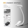 LED Night Lights |   Wholesale 9 Leds Clip On Book Light 3 Color Temperatures Stepless Dimming USB Rechargeable Touch Sensor Reading Lamp For Book Lovers black LED Lighting Black