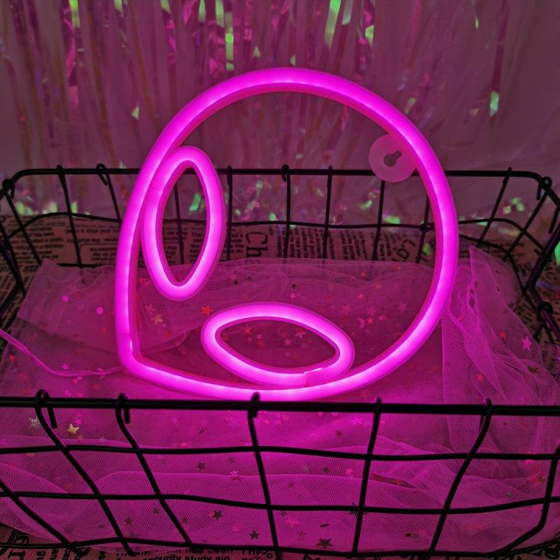 LED Night Lights |   Wholesale Alien Sign Desktop Lamp Nightstand Lamps USB Powered Night Light Hanging Alien Table Decoration For Living Room Bedroom Gaming Room Children’s Room pink LED Lighting LED Night Lights