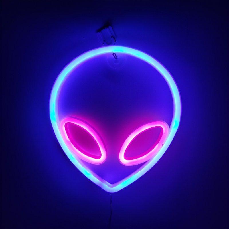 LED Night Lights |   Wholesale Alien Sign Desktop Lamp Nightstand Lamps USB Powered Night Light Hanging Alien Table Decoration For Living Room Bedroom Gaming Room Children’s Room pink LED Lighting LED Night Lights