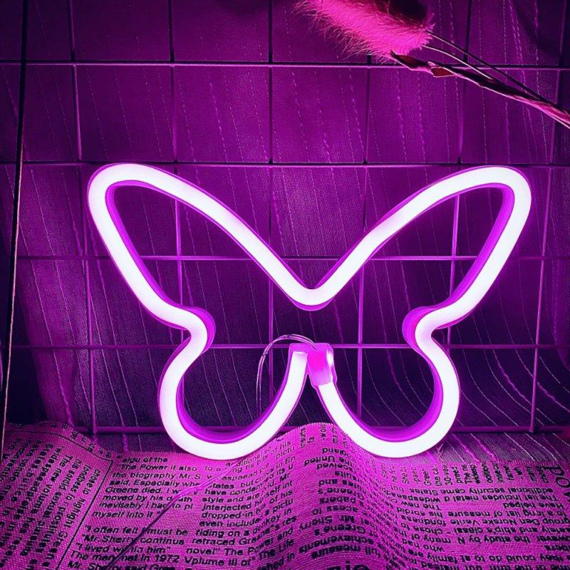 LED Night Lights |   Wholesale Butterfly LED Light Battery/USB Powered Luminous Wall Decorative Lamp For Home Living Room Party Festival Decor Purple LED Lighting LED Night Lights