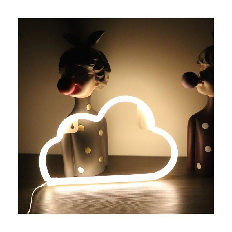 LED Night Lights |   Wholesale Cloud Neon Signs, Battery USB Powered Cloud Shaped Decoration Wall Lights, Aesthetic Decoration For Teens Girls Boys Kids Room Christmas Birthday Wedding Party white LED Lighting LED Night Lights