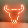 LED Night Lights |   Wholesale Cow Horn Sign Desktop Lamp, Nightstand Lamps, USB Or Battery Powered Night Light, Hanging cow head Table Decoration For Living Room, Bedroom, Gaming Room, Children’s Room peach powder LED Lighting LED Night Lights