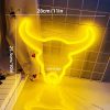 LED Night Lights |   Wholesale Cow Horn Sign Desktop Lamp, Nightstand Lamps, USB Or Battery Powered Night Light, Hanging cow head Table Decoration For Living Room, Bedroom, Gaming Room, Children’s Room peach powder LED Lighting LED Night Lights