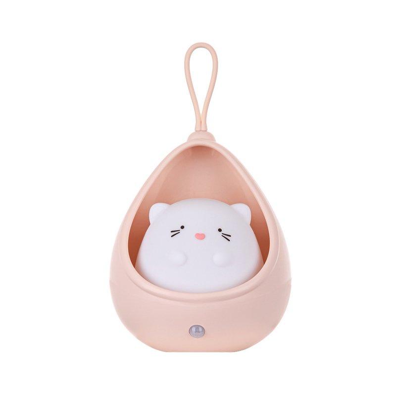 LED Night Lights |   Wholesale Cute Animal Night Light With Sensor Control Usb Rechargeable Silicone Led Wall Lamps For Kids Bedroom cat-pink LED Lighting Cat-pink