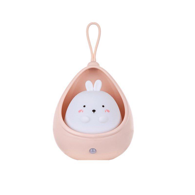 LED Night Lights |   Wholesale Cute Animal Night Light With Sensor Control Usb Rechargeable Silicone Led Wall Lamps For Kids Bedroom Rabbit-pink LED Lighting LED Night Lights