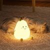 LED Night Lights |   Wholesale Cute Smile Pear Shape Silicone Led Night Light Usb Charging Color-changing Eye Protective Bedside Lamp colorful lights LED Lighting Colorful lights