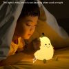 LED Night Lights |   Wholesale Cute Smile Pear Shape Silicone Led Night Light Usb Charging Color-changing Eye Protective Bedside Lamp colorful lights LED Lighting Colorful lights