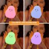 LED Night Lights |   Wholesale Cute Smile Pear Shape Silicone Led Night Light Usb Charging Color-changing Eye Protective Bedside Lamp colorful lights LED Lighting Colorful lights