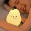 LED Night Lights |   Wholesale Cute Smile Pear Shape Silicone Led Night Light Usb Charging Color-changing Eye Protective Bedside Lamp colorful lights LED Lighting Colorful lights