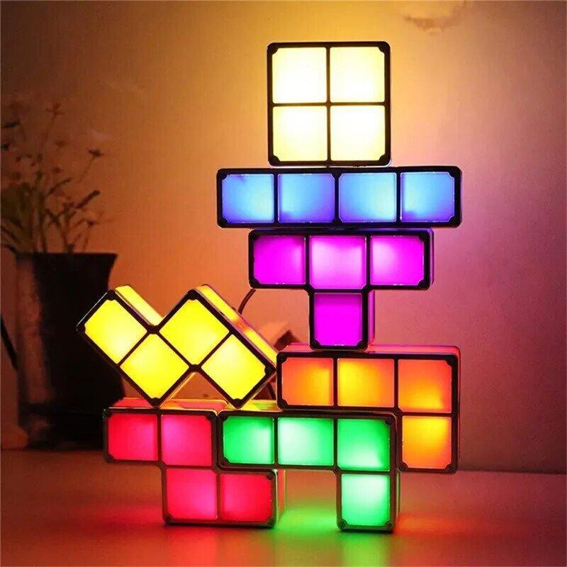 LED Night Lights |   Wholesale DIY Stackable Night Light, LED Induction Interlocking Desk Lamp,3D Tangram Puzzle Home Decoration Light Gift For Birthday Kids Teens British regulatory LED Lighting British regulatory