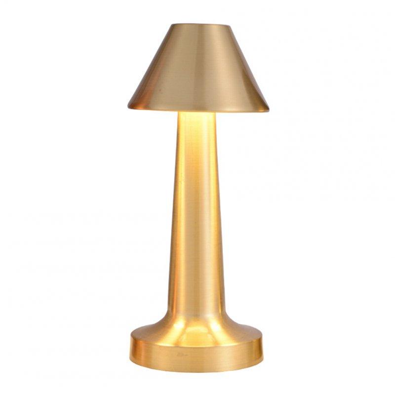 LED Night Lights |   Wholesale Dumbbell Retro Led Table Lamp 1800mah Battery Touch Usb Charging Night Light For Restaurant Hotel Coffee Bedroom Decor [golden] LED Lighting [golden]