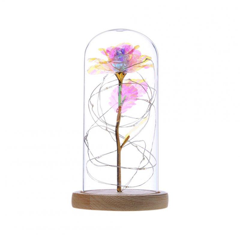 LED Night Lights |   Wholesale Glass Dome Rose with Wooden Base Valentine’s Day Gifts Christmas LED Rose Lamps Home Decoration As shown LED Lighting As shown