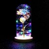 LED Night Lights |   Wholesale Glass Dome Rose with Wooden Base Valentine’s Day Gifts Christmas LED Rose Lamps Home Decoration As shown LED Lighting As shown