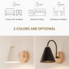 LED Night Lights |   Wholesale Industrial Style Retro Wall Lamp, Downward Lampshade LED Wall Light, 90-260V E27 Socket Wall Sconce For Bedroom Bedside, Bathroom, Kitchen, Living Room black LED Lighting Black