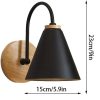 LED Night Lights |   Wholesale Industrial Style Retro Wall Lamp, Downward Lampshade LED Wall Light, 90-260V E27 Socket Wall Sconce For Bedroom Bedside, Bathroom, Kitchen, Living Room black LED Lighting Black