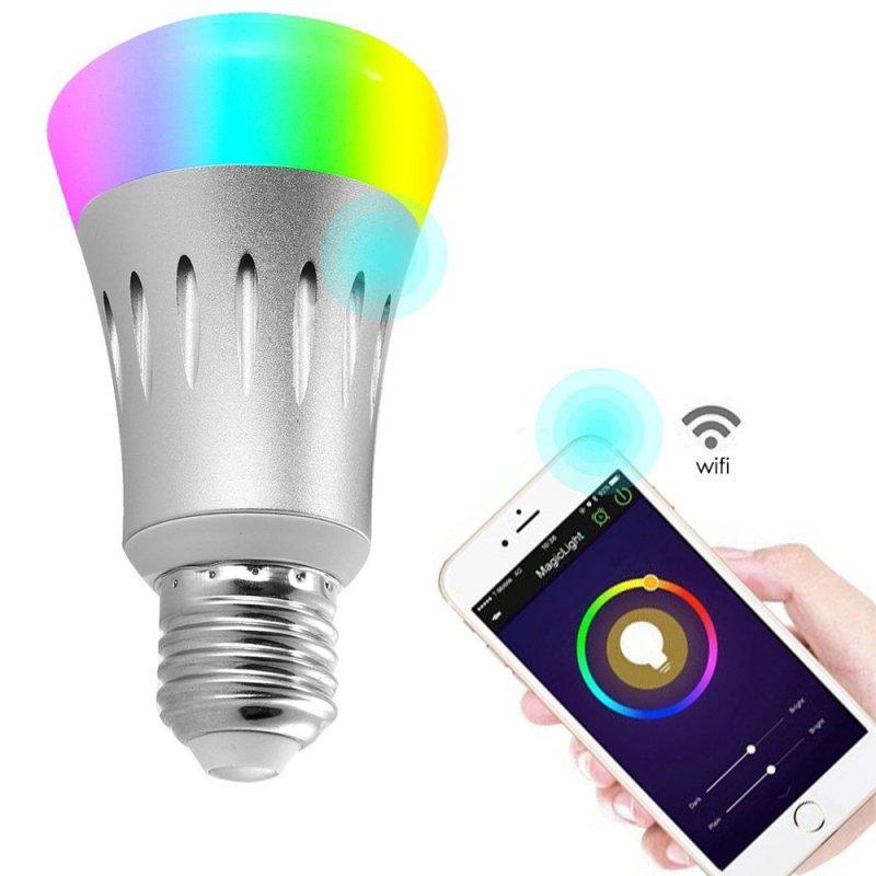 LED Night Lights |   Wholesale LED Intelligent Wifi Bulb – 7W E27 LED Lighting E27 RGB+ white light + 7W