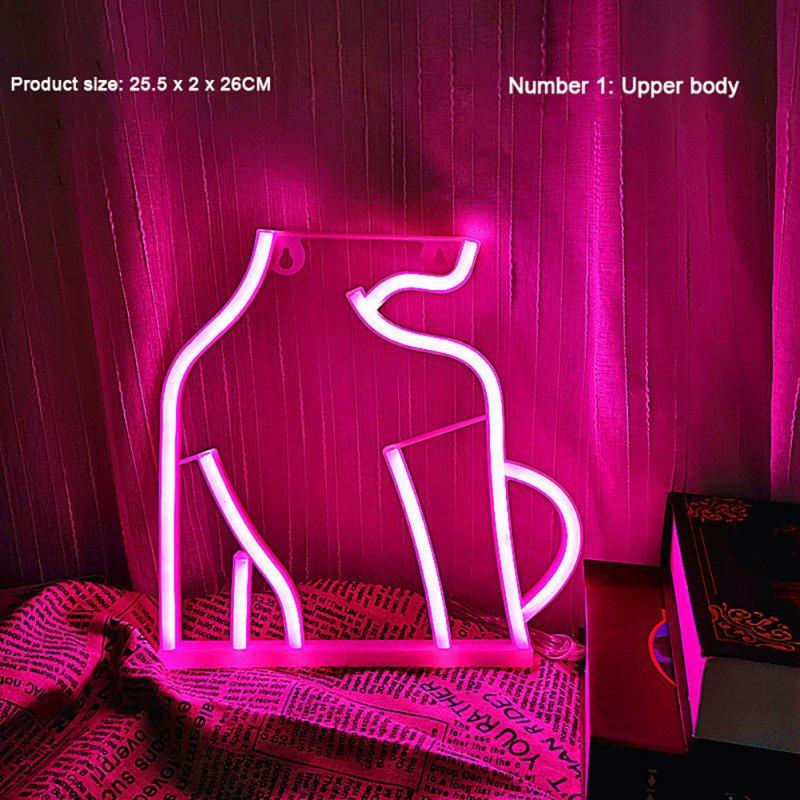 LED Night Lights |   Wholesale LED Light Battery/USB Powered Luminous Sexy Lady Signs Decorative Lamp For Bar Party Restaurant Shop Decoration 1 LED Lighting 1