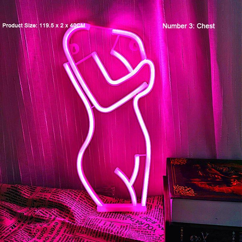 LED Night Lights |   Wholesale LED Light Battery/USB Powered Luminous Sexy Lady Signs Decorative Lamp For Bar Party Restaurant Shop Decoration 3 LED Lighting 3